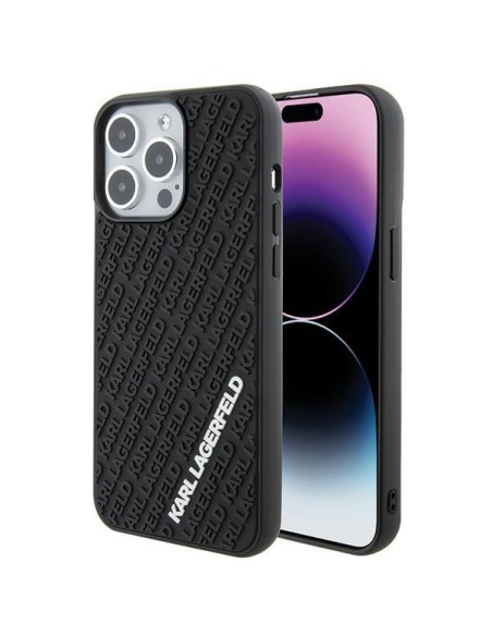Karl Lagerfeld 3D Rubber Multi Logo dėklas iPhone 15 Pro Max - juodas Karl Lagerfeld 3D Rubber Multi Logo dėklas iPhone 15 Pro Max - juodas