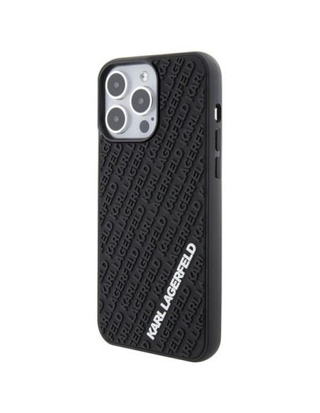 Karl Lagerfeld 3D Rubber Multi Logo dėklas iPhone 15 Pro Max - juodas Karl Lagerfeld 3D Rubber Multi Logo dėklas iPhone 15 Pro Max - juodas