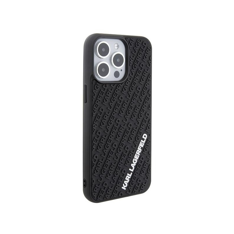 Karl Lagerfeld 3D Rubber Multi Logo dėklas iPhone 15 Pro Max - juodas