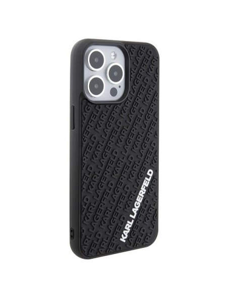 Karl Lagerfeld 3D Rubber Multi Logo dėklas iPhone 15 Pro Max - juodas Karl Lagerfeld 3D Rubber Multi Logo dėklas iPhone 15 Pro Max - juodas