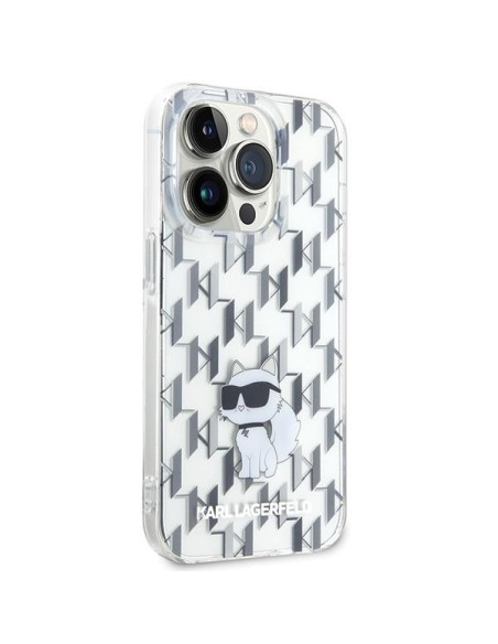 Karl Lagerfeld Monogram Choupette dėklas iPhone 15 Pro Max - skaidrus Karl Lagerfeld Monogram Choupette dėklas iPhone 15 Pro Max - skaidrus