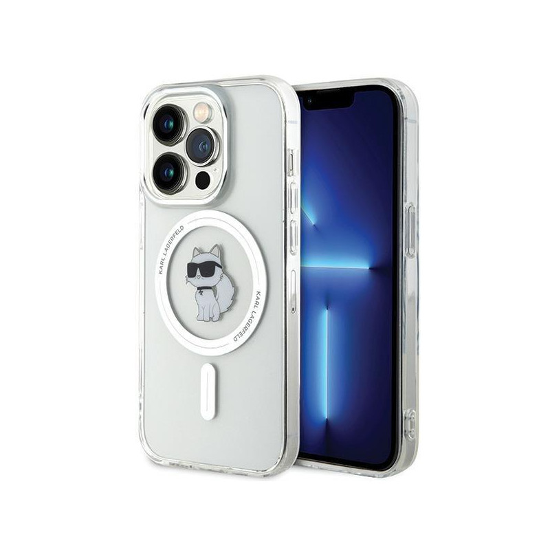 Karl Lagerfeld IML Choupette MagSafe dėklas iPhone 15 Pro - skaidrus