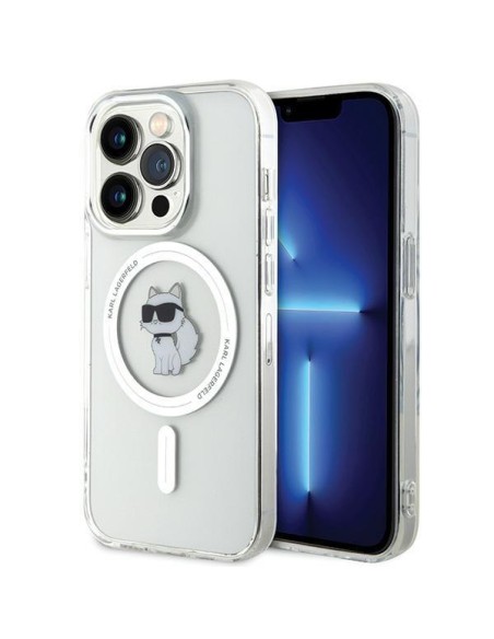 Karl Lagerfeld IML Choupette MagSafe dėklas iPhone 15 Pro - skaidrus Karl Lagerfeld IML Choupette MagSafe dėklas iPhone 15 Pro - skaidrus