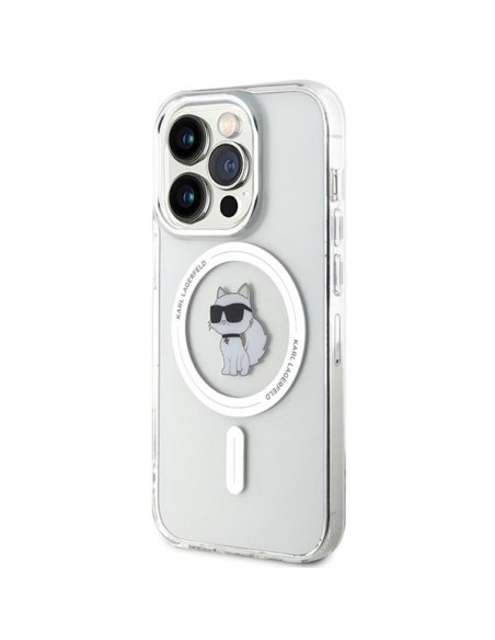 Karl Lagerfeld IML Choupette MagSafe dėklas iPhone 15 Pro - skaidrus Karl Lagerfeld IML Choupette MagSafe dėklas iPhone 15 Pro - skaidrus