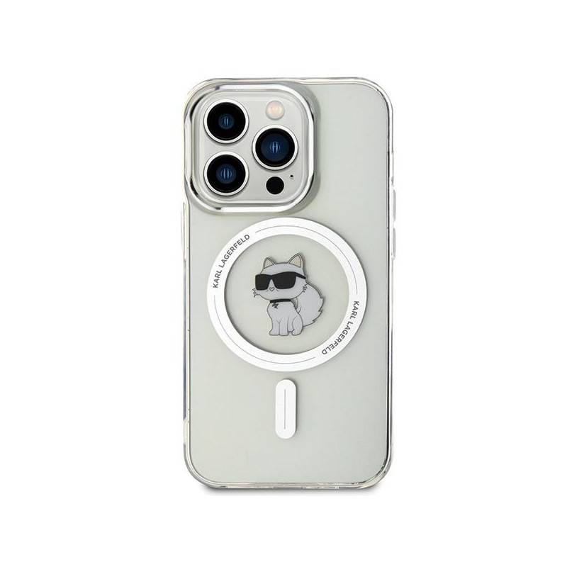 Karl Lagerfeld IML Choupette MagSafe dėklas iPhone 15 Pro - skaidrus