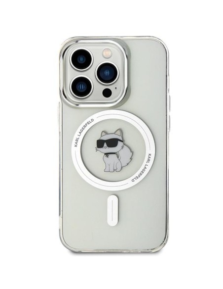 Karl Lagerfeld IML Choupette MagSafe dėklas iPhone 15 Pro - skaidrus Karl Lagerfeld IML Choupette MagSafe dėklas iPhone 15 Pro - skaidrus