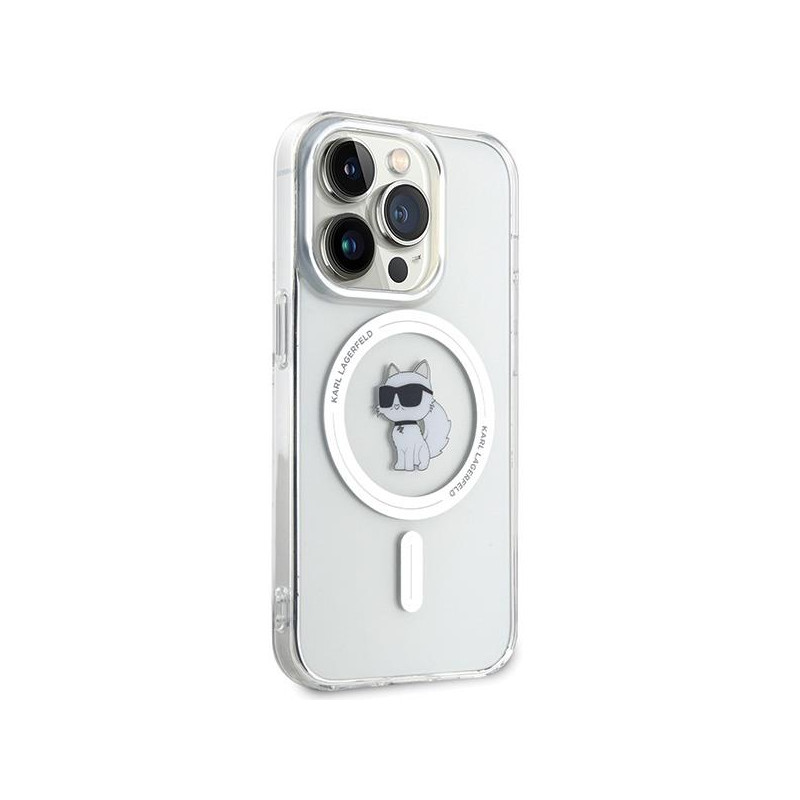 Karl Lagerfeld IML Choupette MagSafe dėklas iPhone 15 Pro - skaidrus
