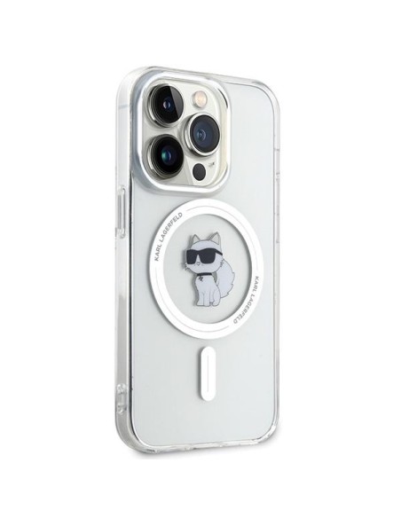 Karl Lagerfeld IML Choupette MagSafe dėklas iPhone 15 Pro - skaidrus Karl Lagerfeld IML Choupette MagSafe dėklas iPhone 15 Pro - skaidrus
