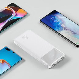 Bipow maitinimo blokas su ekranu 10000mAh USB-A microUSB kabelis 0,25m baltas