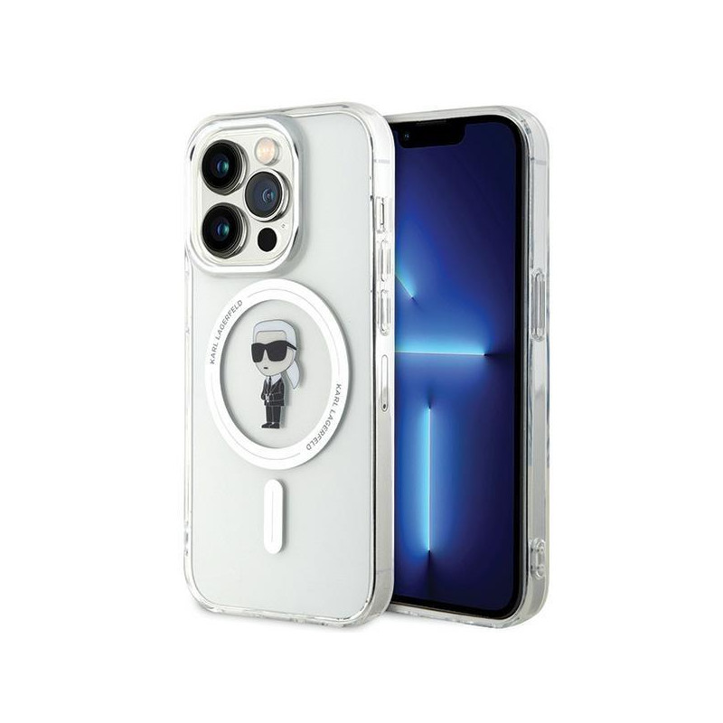 Karl Lagerfeld IML Ikonik MagSafe dėklas iPhone 15 Pro - skaidrus