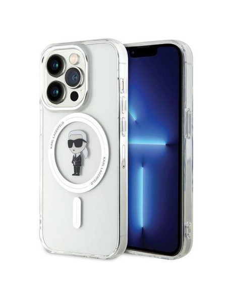 Karl Lagerfeld IML Ikonik MagSafe dėklas iPhone 15 Pro - skaidrus Karl Lagerfeld IML Ikonik MagSafe dėklas iPhone 15 Pro - skaidrus