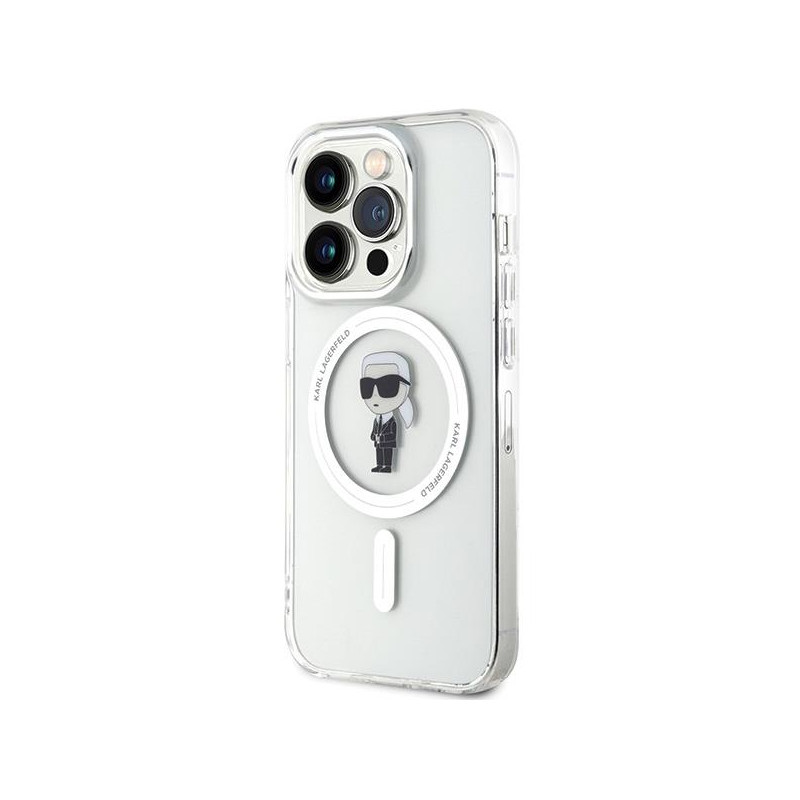 Karl Lagerfeld IML Ikonik MagSafe dėklas iPhone 15 Pro - skaidrus
