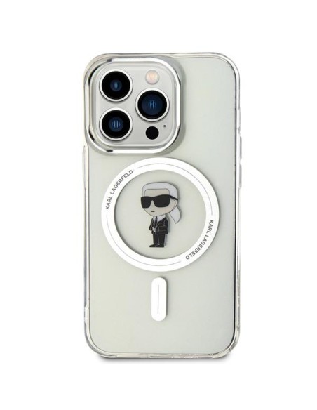 Karl Lagerfeld IML Ikonik MagSafe dėklas iPhone 15 Pro - skaidrus Karl Lagerfeld IML Ikonik MagSafe dėklas iPhone 15 Pro - skaidrus