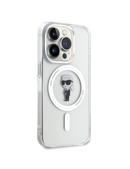 Karl Lagerfeld IML Ikonik MagSafe dėklas iPhone 15 Pro - skaidrus Karl Lagerfeld IML Ikonik MagSafe dėklas iPhone 15 Pro - skaidrus