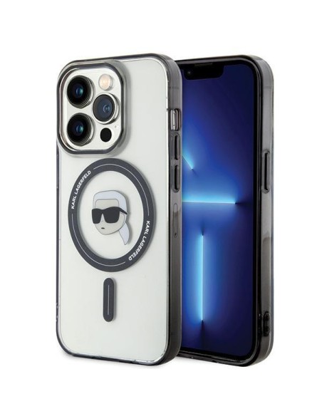 Karl Lagerfeld IML Karl& 39 s Head MagSafe dėklas iPhone 15 Pro - skaidrus Karl Lagerfeld IML Karl& 39 s Head MagSafe dėklas iPhone 15 Pro - skaidrus