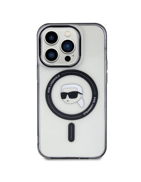 Karl Lagerfeld IML Karl& 39 s Head MagSafe dėklas iPhone 15 Pro - skaidrus Karl Lagerfeld IML Karl& 39 s Head MagSafe dėklas iPhone 15 Pro - skaidrus