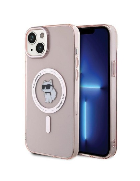 Karl Lagerfeld IML Choupette MagSafe dėklas iPhone 15 Plus - rožinis Karl Lagerfeld IML Choupette MagSafe dėklas iPhone 15 Plus - rožinis