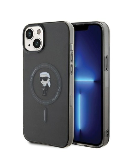 Karl Lagerfeld IML Ikonik MagSafe dėklas iPhone 15 Plus - juodas