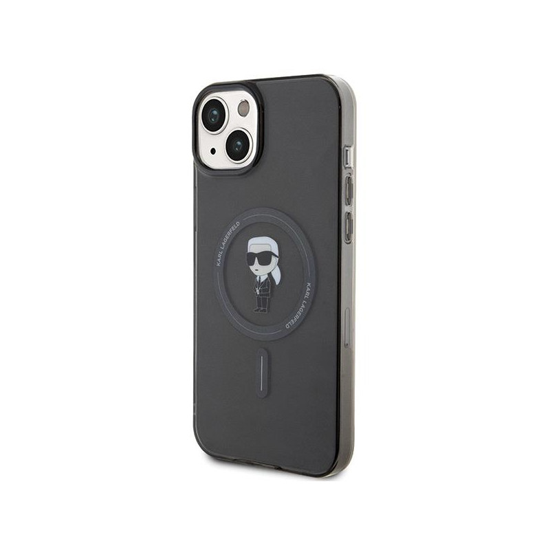 Karl Lagerfeld IML Ikonik MagSafe dėklas iPhone 15 Plus - juodas