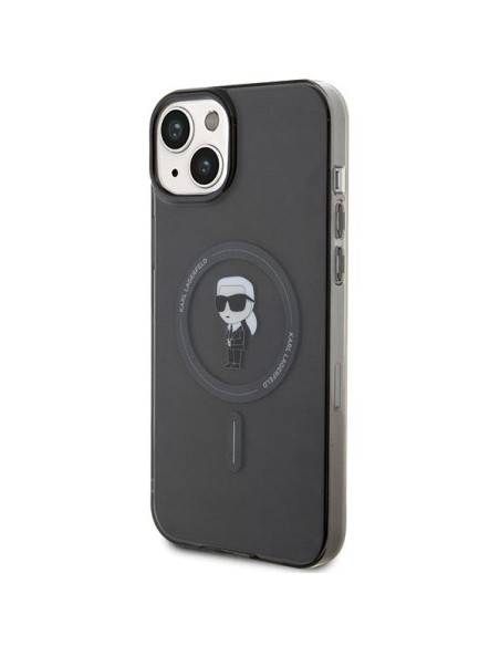 Karl Lagerfeld IML Ikonik MagSafe dėklas iPhone 15 Plus - juodas