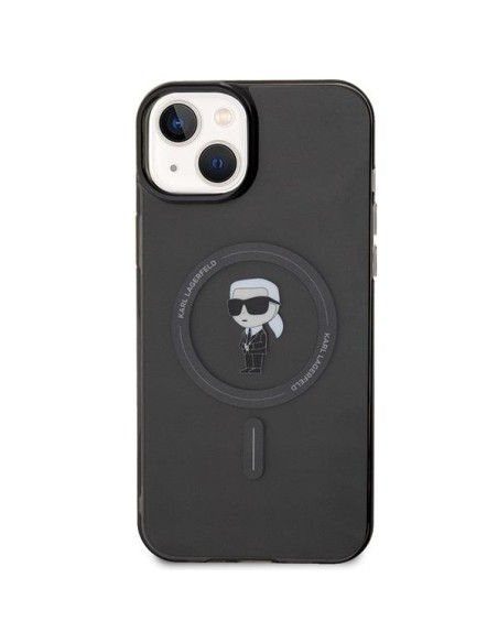 Karl Lagerfeld IML Ikonik MagSafe dėklas iPhone 15 Plus - juodas