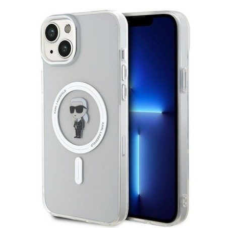 Karl Lagerfeld IML Ikonik MagSafe dėklas iPhone 15 Plus - skaidrus Karl Lagerfeld IML Ikonik MagSafe dėklas iPhone 15 Plus - skaidrus