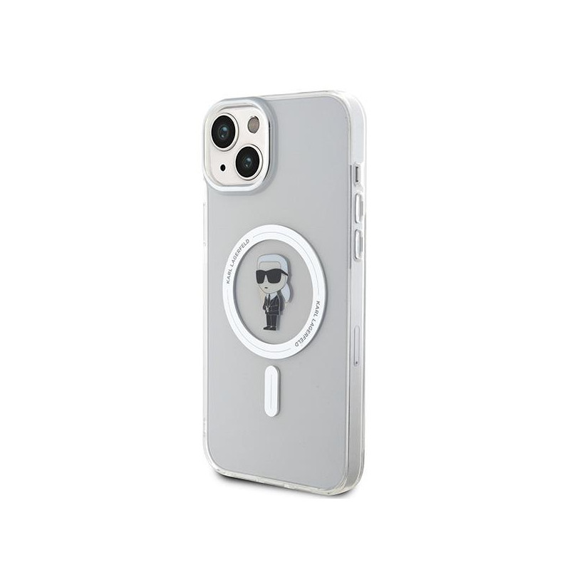 Karl Lagerfeld IML Ikonik MagSafe dėklas iPhone 15 Plus - skaidrus