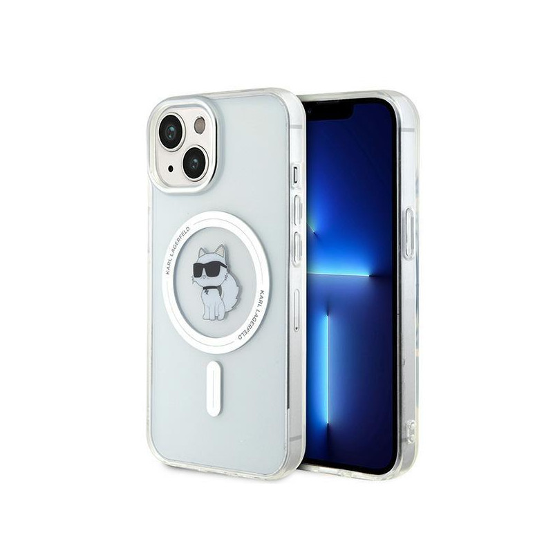 Karl Lagerfeld IML Choupette MagSafe dėklas iPhone 15 - skaidrus Karl Lagerfeld IML Choupette MagSafe dėklas iPhone 15 - skaidrus