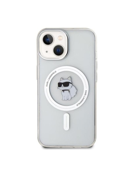 Karl Lagerfeld IML Choupette MagSafe dėklas iPhone 15 - skaidrus Karl Lagerfeld IML Choupette MagSafe dėklas iPhone 15 - skaidrus