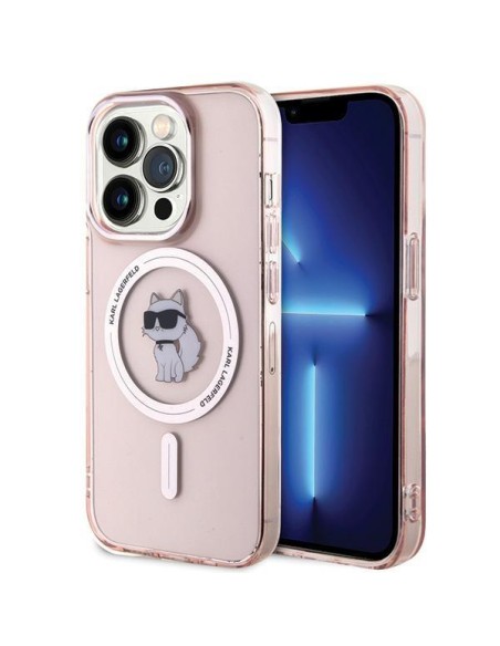 Karl Lagerfeld IML Choupette MagSafe dėklas iPhone 15 Pro Max - rožinis Karl Lagerfeld IML Choupette MagSafe dėklas iPhone 15 Pro Max - rožinis