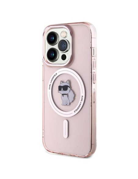 Karl Lagerfeld IML Choupette MagSafe dėklas iPhone 15 Pro Max - rožinis Karl Lagerfeld IML Choupette MagSafe dėklas iPhone 15 Pro Max - rožinis