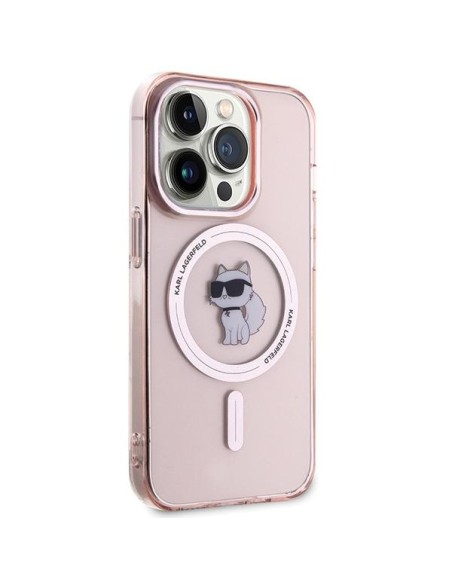 Karl Lagerfeld IML Choupette MagSafe dėklas iPhone 15 Pro Max - rožinis Karl Lagerfeld IML Choupette MagSafe dėklas iPhone 15 Pro Max - rožinis