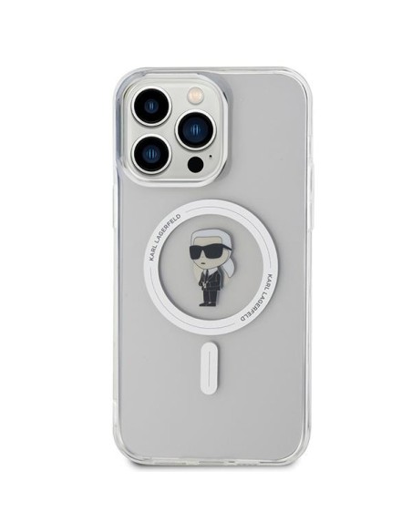 Karl Lagerfeld IML Ikonik MagSafe dėklas iPhone 15 Pro Max - skaidrus