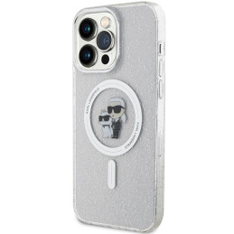 Karl Lagerfeld Karl&Choupette Glitter MagSafe dėklas iPhone 15 Pro Max - skaidrus