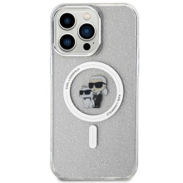 Karl Lagerfeld Karl&Choupette Glitter MagSafe dėklas iPhone 15 Pro Max - skaidrus