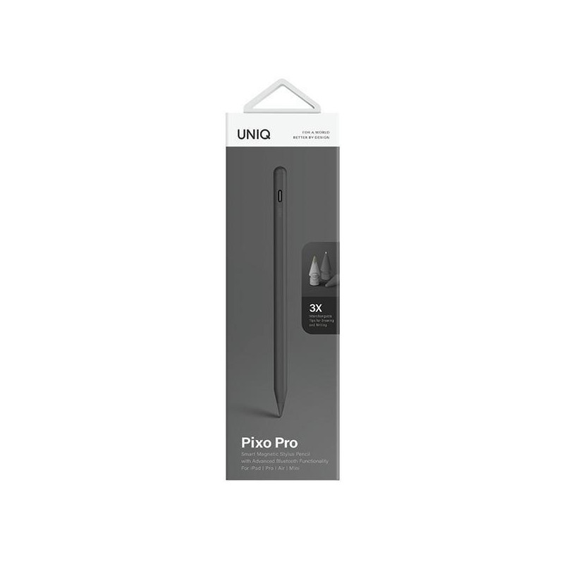 Uniq Pixo Pro magnetinis rašiklis su belaidžiu įkrovimu, skirtas iPad - pilkas