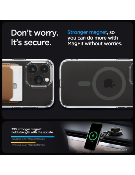 Spigen Ultra Hybrid Mag Dėklas su MagSafe, skirtas iPhone 15 Pro – skaidri pilka Spigen Ultra Hybrid Mag Dėklas su MagSafe, skirtas iPhone 15 Pro – skaidri pilka
