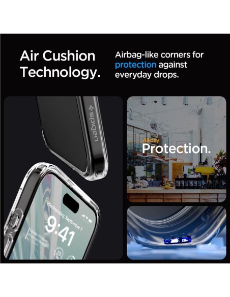 Spigen Ultra Hybrid dėklas iPhone 15 Pro - skaidrus