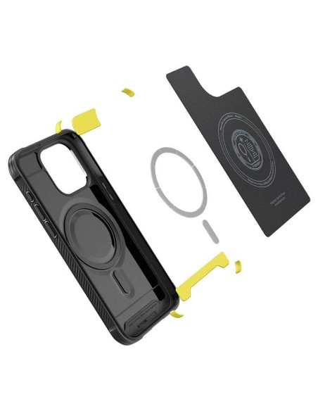 Spigen Rugged Armor Mag dėklas su MagSafe iPhone 15 Pro - matinė juoda