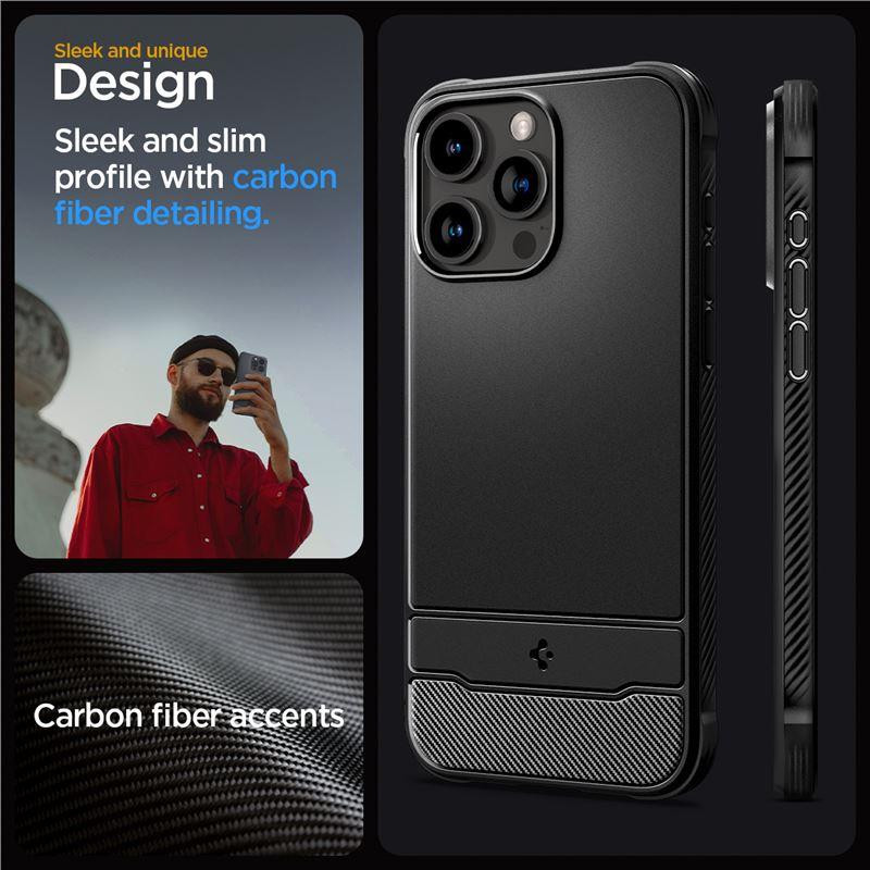 Spigen Rugged Armor Mag dėklas su MagSafe iPhone 15 Pro - matinė juoda