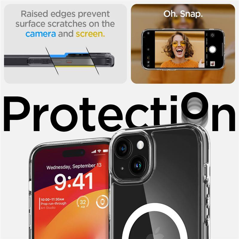 Spigen Ultra Hybrid Mag dėklas su MagSafe iPhone 15 Plus - baltas