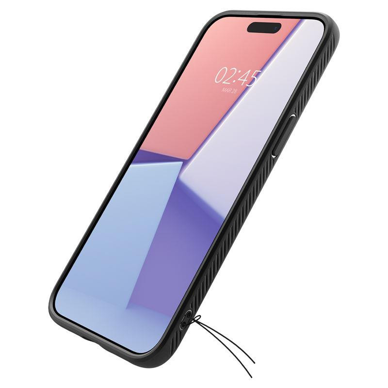 Spigen Liquid Air dėklas, skirtas iPhone 15 Pro Max - matinė juoda