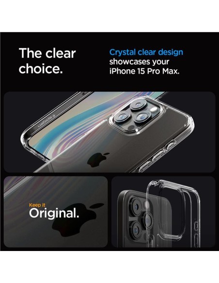 Spigen Crystal Hybrid dėklas iPhone 15 Pro Max - skaidrus Spigen Crystal Hybrid dėklas iPhone 15 Pro Max - skaidrus