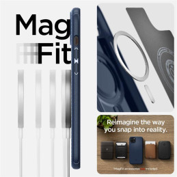 Spigen Mag Armor dėklas su MagSafe, skirtas iPhone 15 Plus - mėlynas