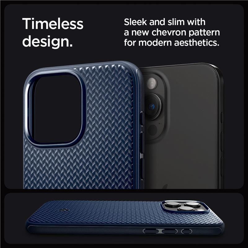 Spigen Mag Armor dėklas su MagSafe, skirtas iPhone 15 Pro Max - mėlynas