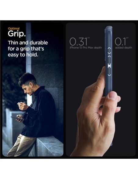 Spigen Mag Armor dėklas su MagSafe, skirtas iPhone 15 Pro Max - mėlynas Spigen Mag Armor dėklas su MagSafe, skirtas iPhone 15 Pro Max - mėlynas
