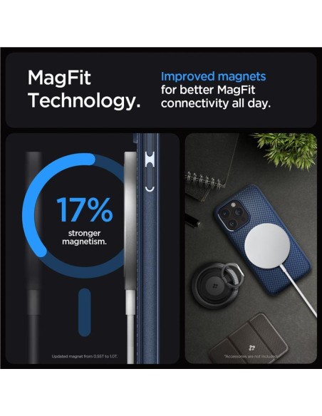 Spigen Mag Armor dėklas su MagSafe, skirtas iPhone 15 Pro Max - mėlynas Spigen Mag Armor dėklas su MagSafe, skirtas iPhone 15 Pro Max - mėlynas