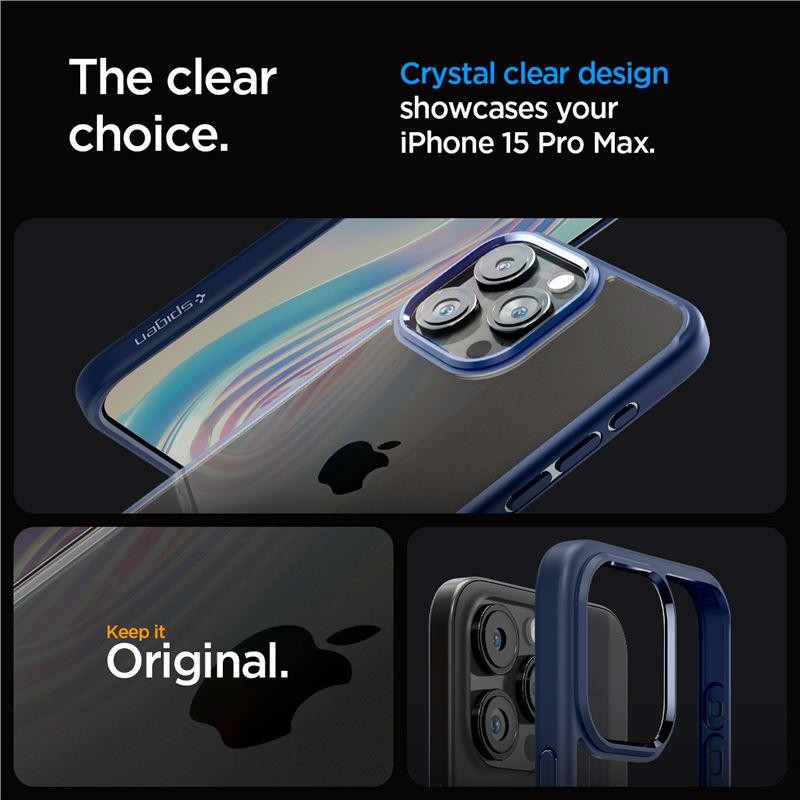 Spigen Ultra Hybrid dėklas, skirtas iPhone 15 Pro Max - mėlynas