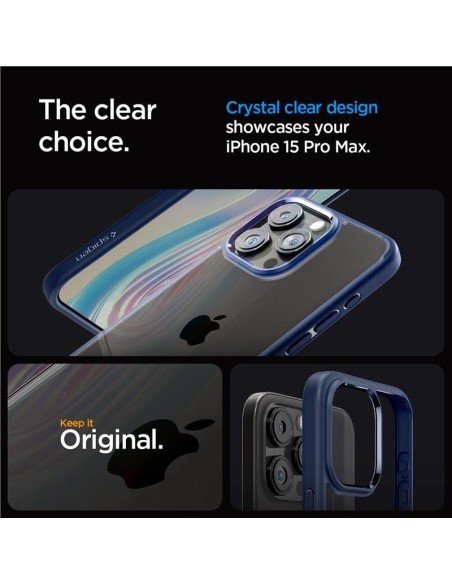 Spigen Ultra Hybrid dėklas, skirtas iPhone 15 Pro Max - mėlynas Spigen Ultra Hybrid dėklas, skirtas iPhone 15 Pro Max - mėlynas