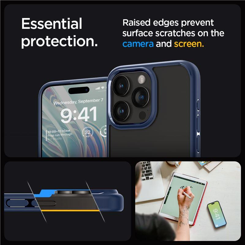Spigen Ultra Hybrid dėklas, skirtas iPhone 15 Pro Max - mėlynas